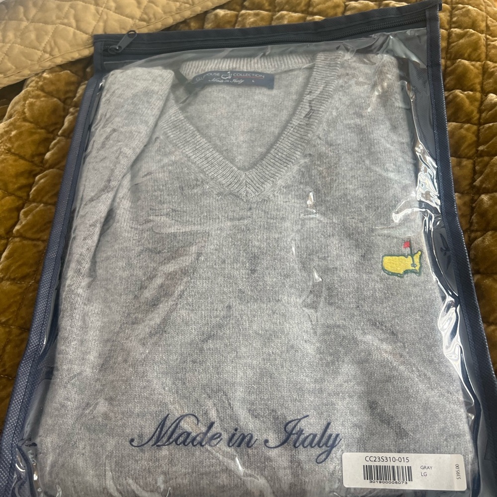 Gray V-Neck Masters Sweater